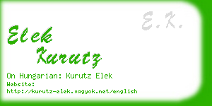 elek kurutz business card